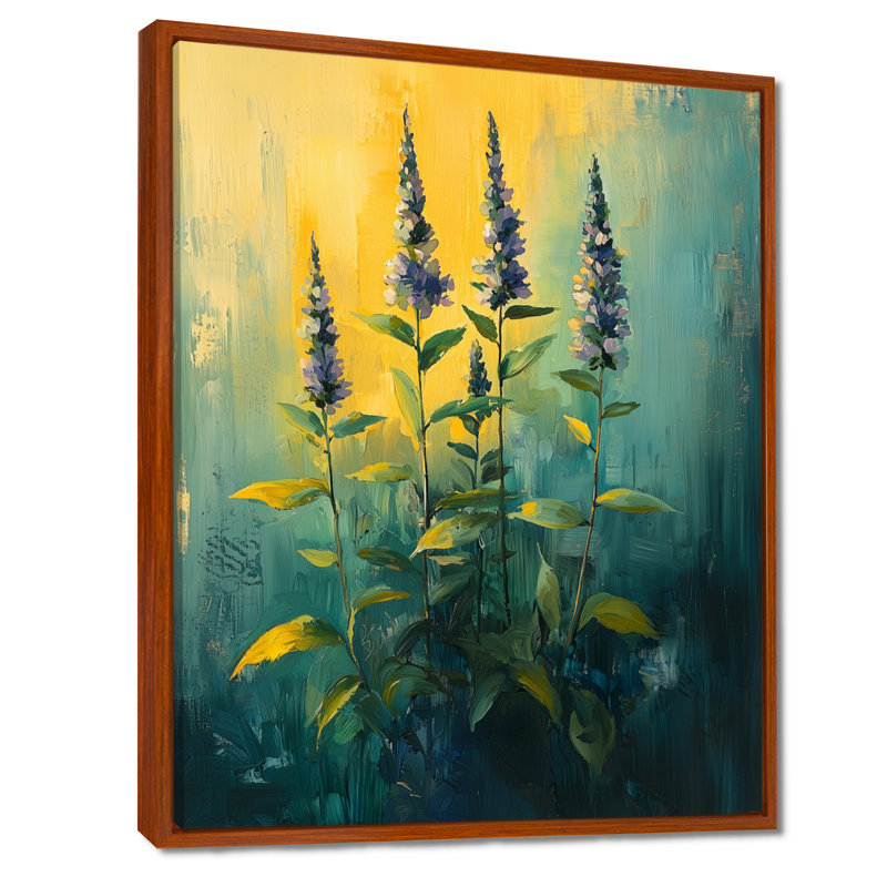 Herbes à la lumière du soleil de l'été II - art sur toile Herbs, H 20 po x l 12 po, Impression encadrée flottante, Brun