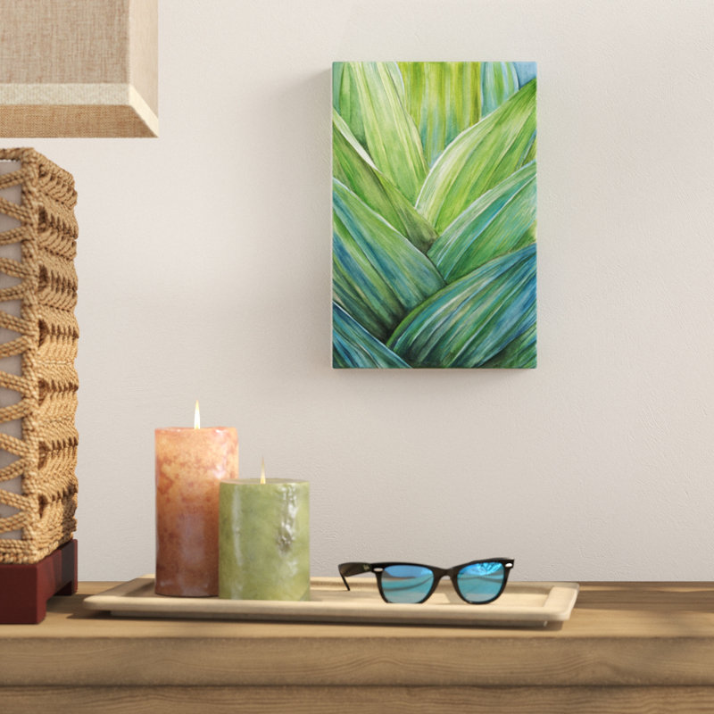 «Tropical Crop IV», peinture sur toile, H 12 po x l 8 po