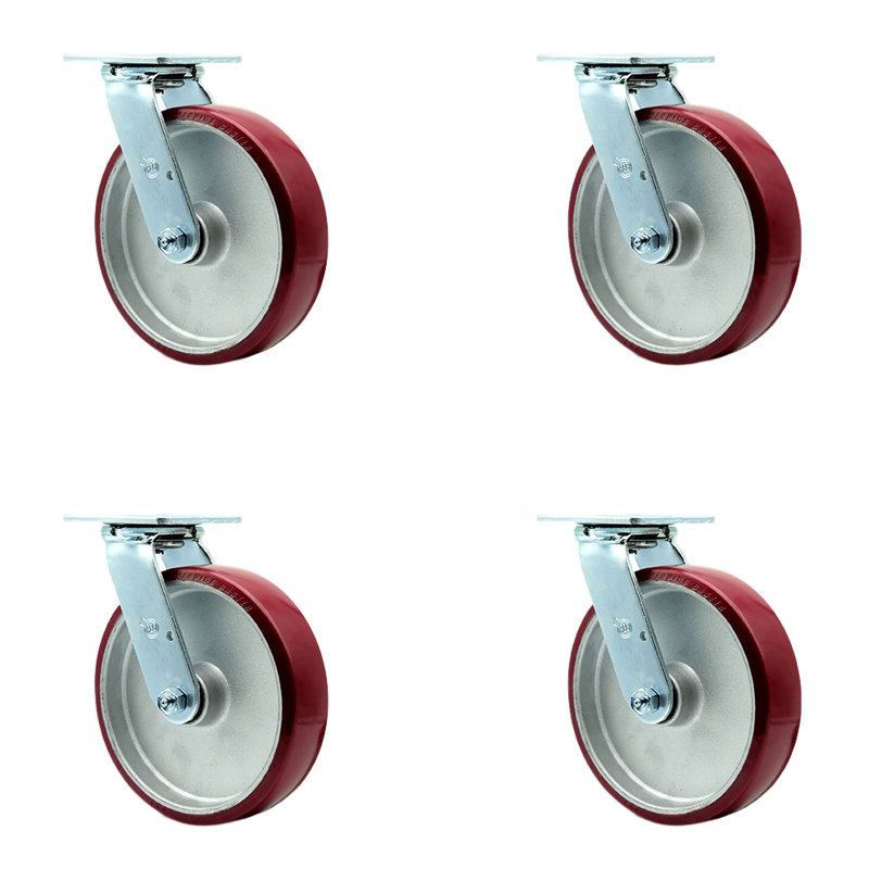 Poly on Aluminum Caster with Roller Bearings