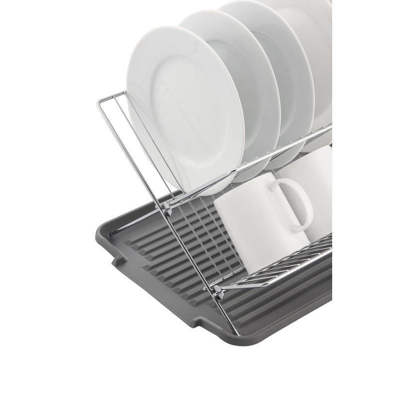 Pliable avec égouttoir à vaisselle, gris