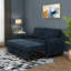 Canapé-lit de 57,48 po de large taille en tissu bleu marine avec dossier réglable, causeuse moderne pour salon-118020520