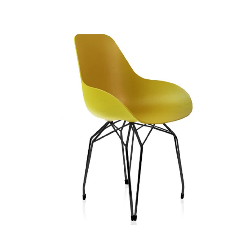 Fauteuil Masami, Chrome, Moutarde