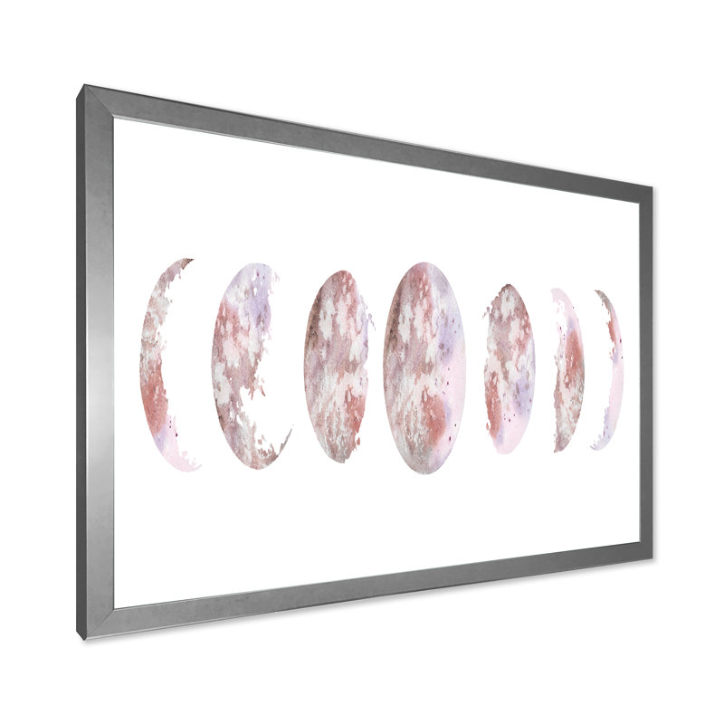 Phases de lune - Impression sur toile, Cadre photo argenté, H 24 po x l 32 po x P 1 po