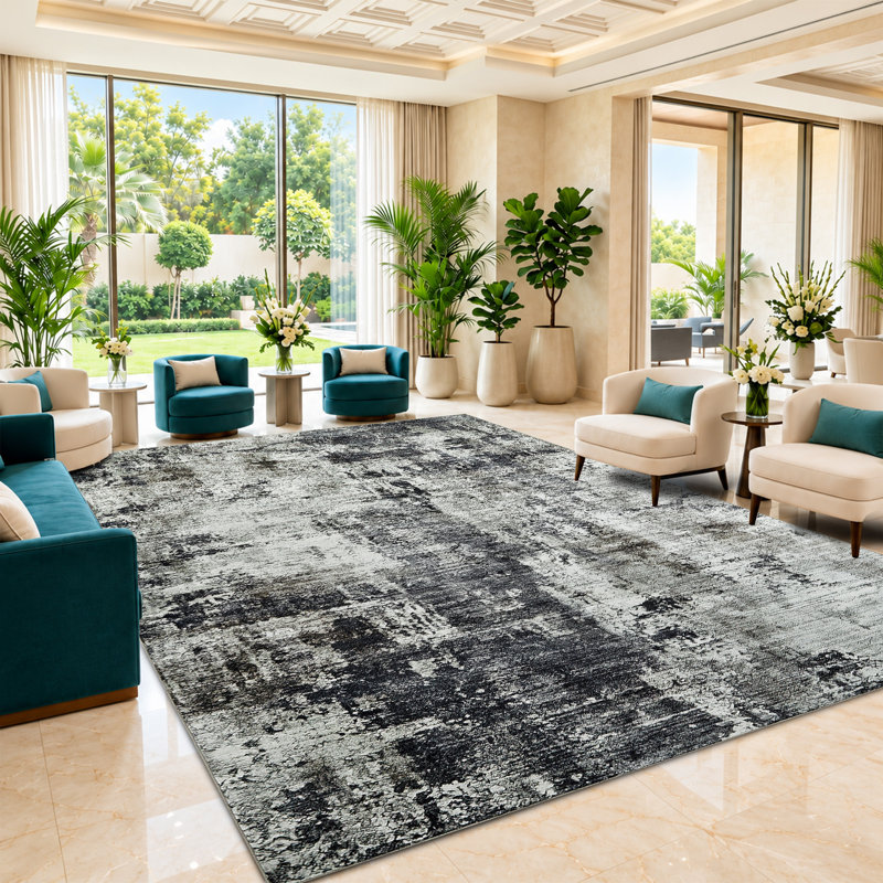 Vintage Look Shaggy Washable Area Rug, Rectangle 160 x 230cm
