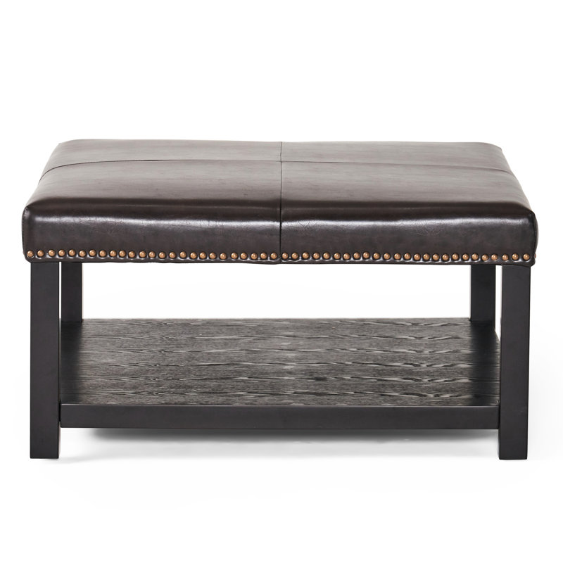 Dark Brown Coffee Table With Storage Capacity, Birch Wood Base, 36.3" Depth X 33.37" Width 18.51" Height In Brown, Frame Cushion,