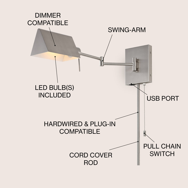 Rawtenstall Iron Swing Arm Sconce, Silver