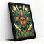 Ensemble de 1 tableau sur toile représentant une reine africaine géométrique-1316931443