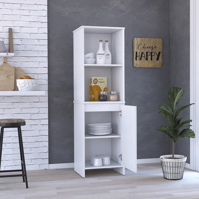 Garde-manger, deux tablettes extérieures, armoire à une porte, deux tablettes intérieures