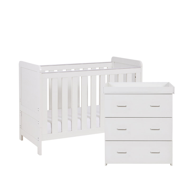 Caro Mini 2-Piece Nursery Furniture Set, White Wash