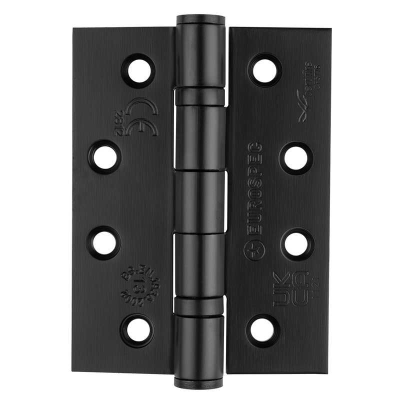 10.2cm H x 7.6cm W Butt Bearing Pair Door Hinges, Matt Black