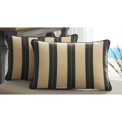Striped Sunbrella® Outdoor Reversible Throw Pillow