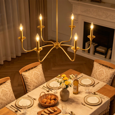 Lustre style campagne moderne 6 lumières