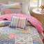 Ensemble de courtepointe 4 pièces pour lit double / grand 4 pièces, rose-131268768