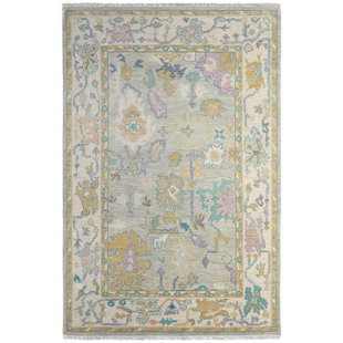 Tapis traditionnel persan, gris / mauve / doré Karina
