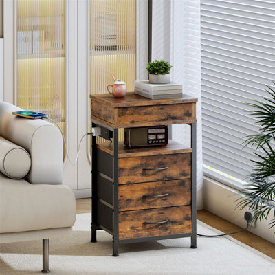 40cm W Metal Bedside Table