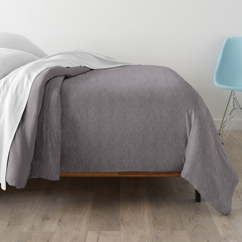 Cooling & Wrinkle-Resistant Jersey Fabric Down-Alternative Comforter, Twin Comforter, Charcoal