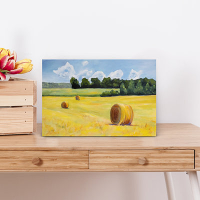 Golden Hay Field by Claire Whitehead - Wrapped Canvas Print