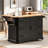 Rustic Rolling Kitchen Island with Drop Leaf, Power Outlet, and Ample Storage on 4 Wheels for Modern Kitchens-129110098