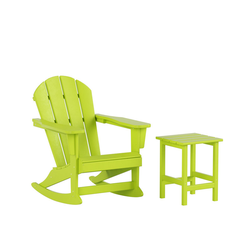 Laguna Outdoor Adirondack Chair With Table, Lime