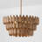 24.5" W x 8.75" H 4-Light Pendant in Hand-distressed Patinaed Brass and Handcrafted Mango Wood