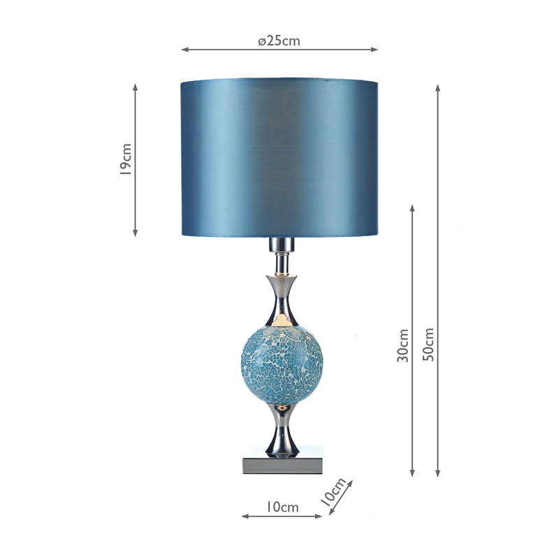 Coral Metal Table Lamp, Blue