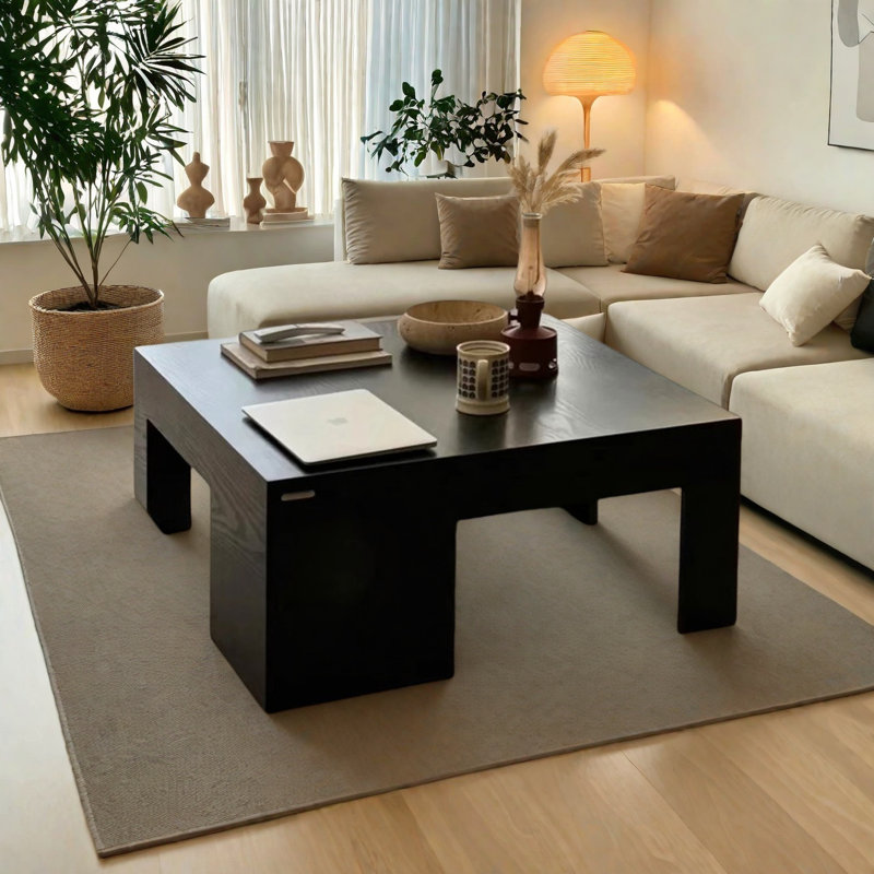Table basse French Vintage, H 13,8 po x L 31,5 po x l 31,5 po