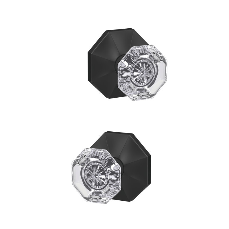 Alexandria Non-Turning Glass Knob with Rosewood Trim