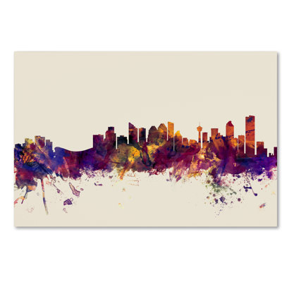 «Calgary Canada Skyline», impression sur toile tendue