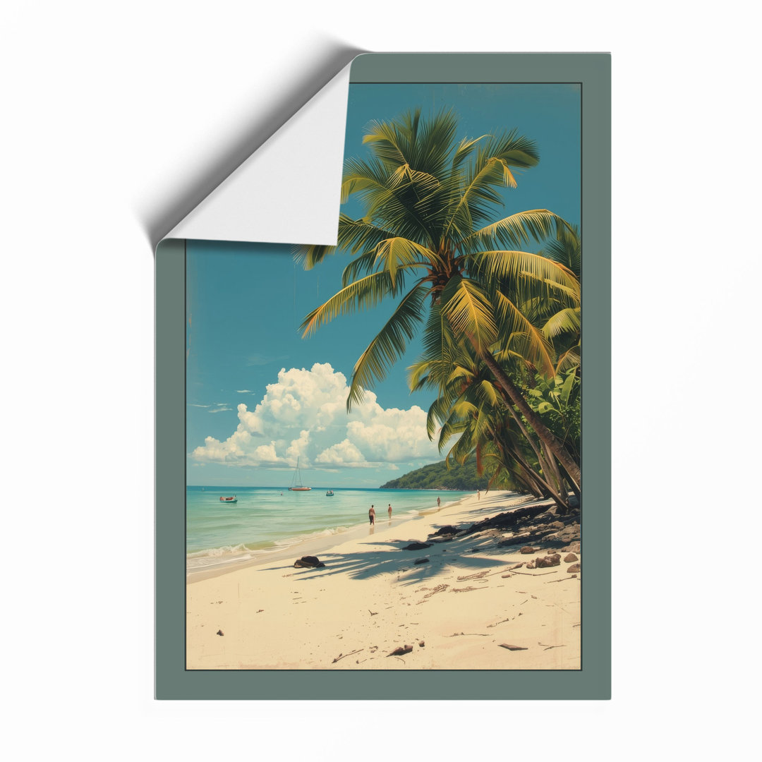Tropical Palm Paradise Coastal - Framed Print