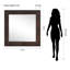 Miroir biseauté bronze sur cuir chagrin métallique noir-966157187