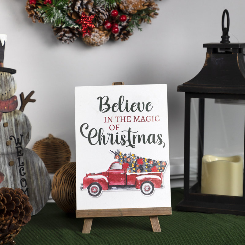 Believe In The Magic Of Christmas Tabletop Sign - 9.25"