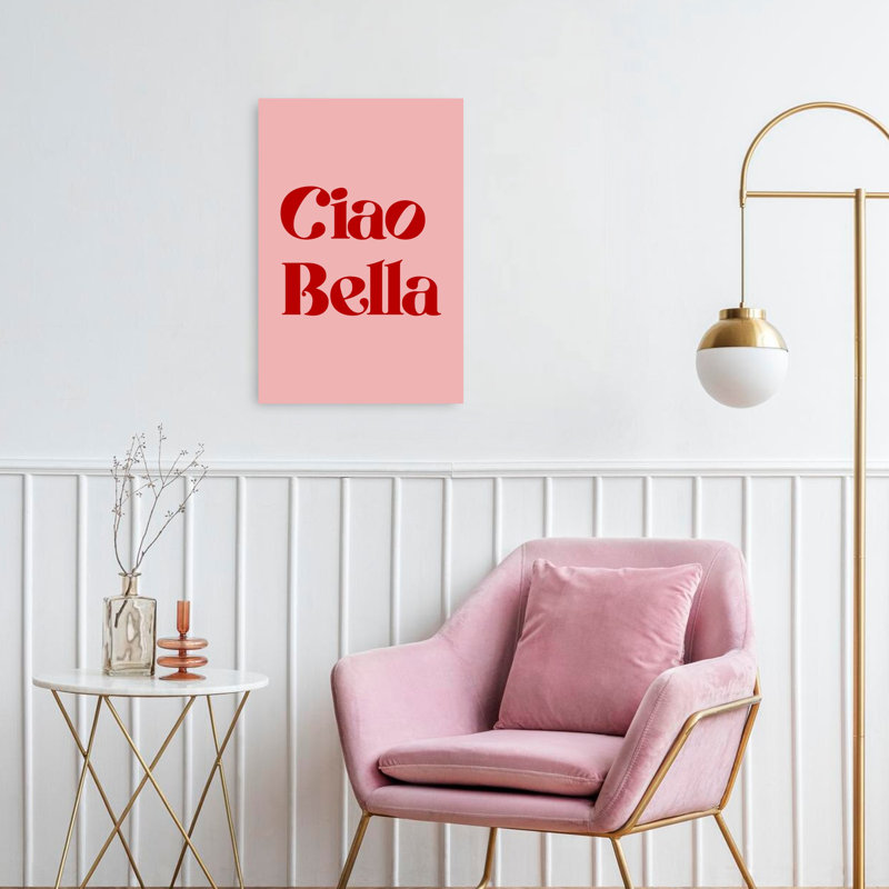Ciao Bella Italian Minimalist Modern Playful Wall Art Print, 60.96cm H x 40.64cm W