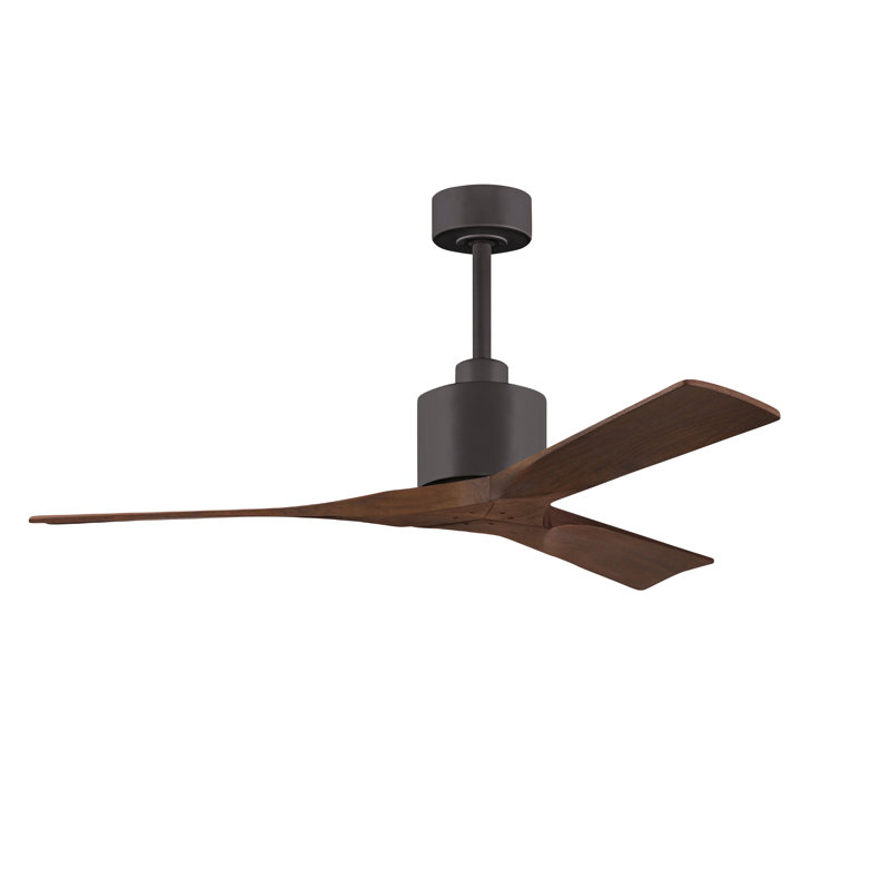 Nan Ceiling Fan In Textured Blades, Textured Bronze, Walnut Tone, 52"