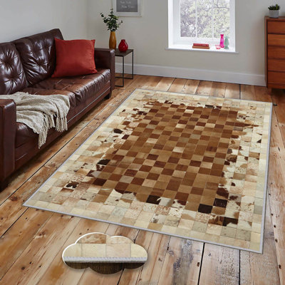 Luxueux tapis tissé imprimé en 3D, 55,1 po x 86,6 po | 100% polyester, antibactérien, lavable à la machine | Pois en feutre antidérapant en PVC, d'une hauteur de poils de 0,3 po | Parfait pour le salon, la chambre à coucher et la décoration intérieure