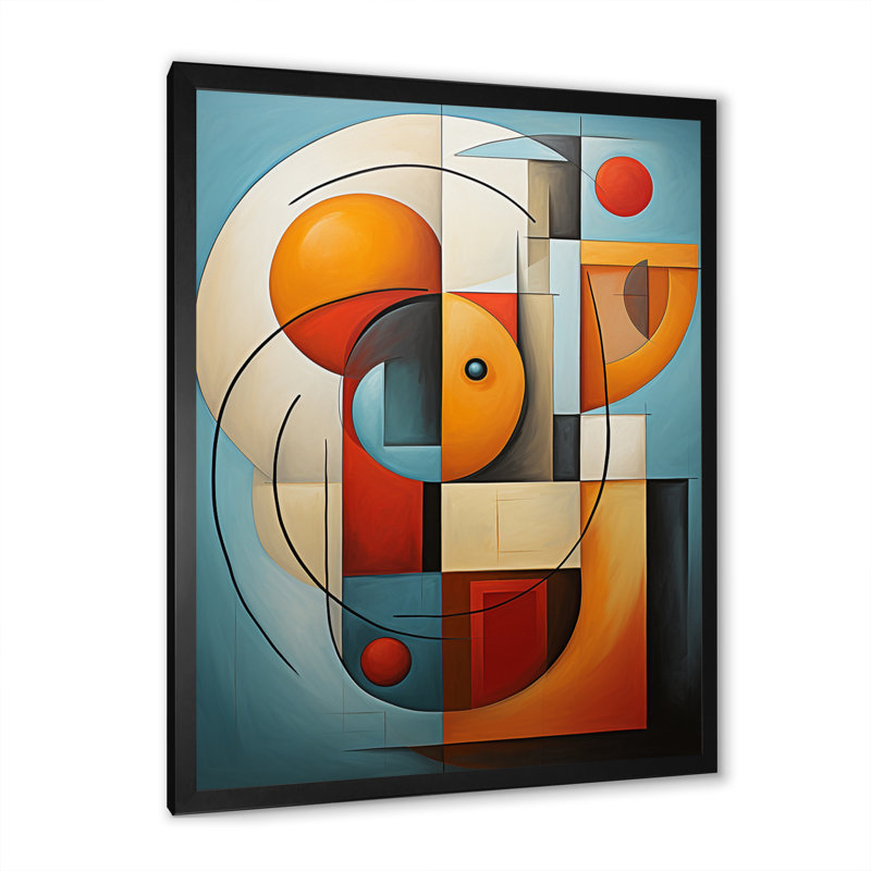 «Ilianny Cubism Geometric Form II», reproduction sur toile, H 20 po x l 12 po x P 1 po, Cadre photo noir