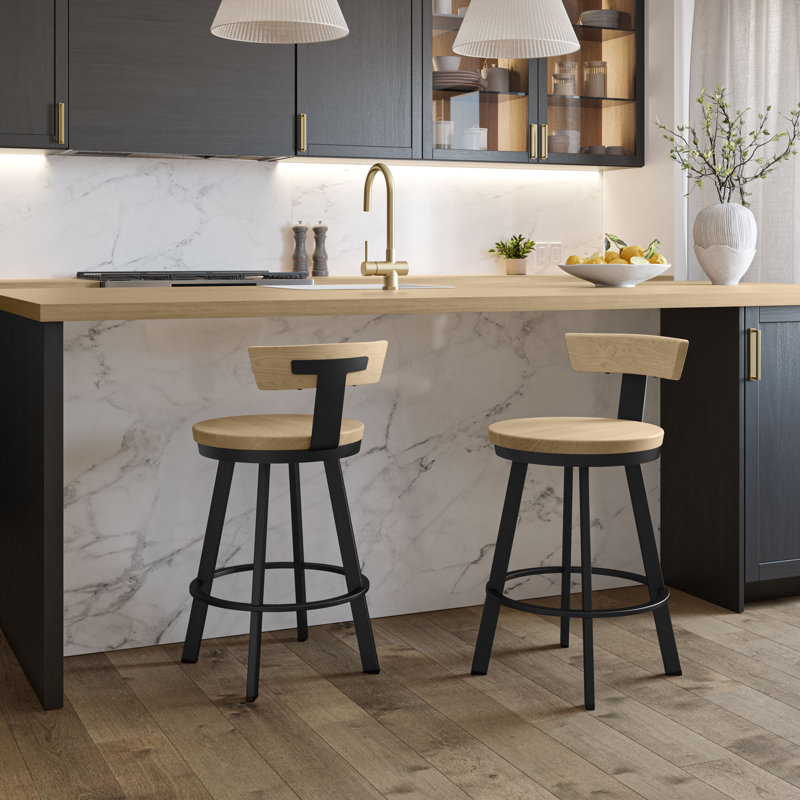  Tabouret de comptoir pivotant Astrid, Naturel