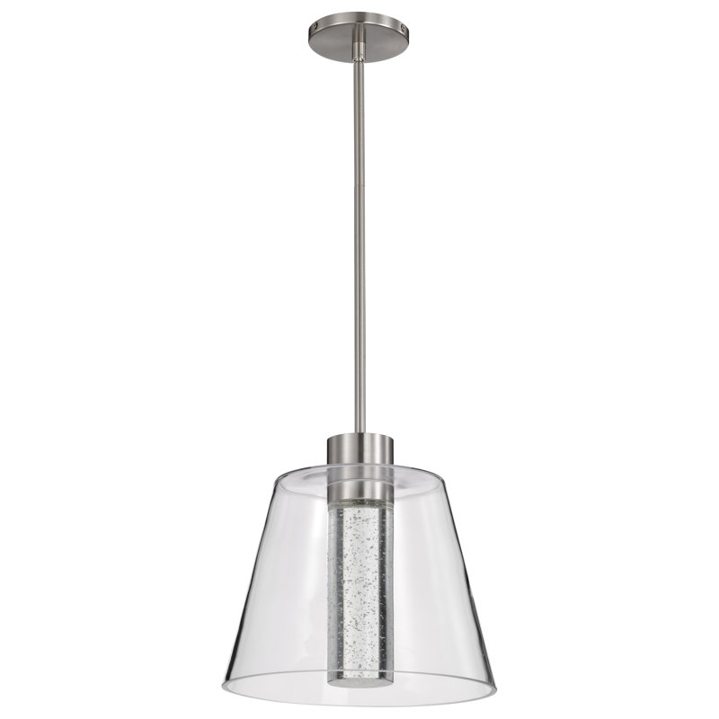 Abbondio - LED Pendant - K9 Bubble Crystal - 3000K CCT, 47.5" H x 12" W x 12" D, Brushed Nickel