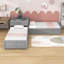 Lit plateforme simple en L avec lit gigogne et deux tiroirs-1041720809