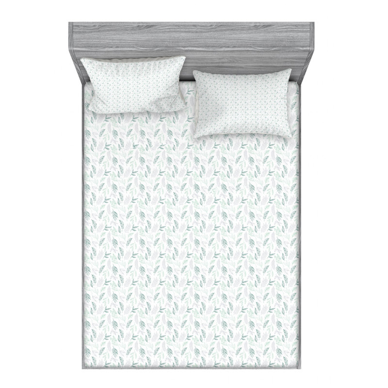 Spring Microfiber Sheet Set, Queen Sheet Set with Fitted Sheet