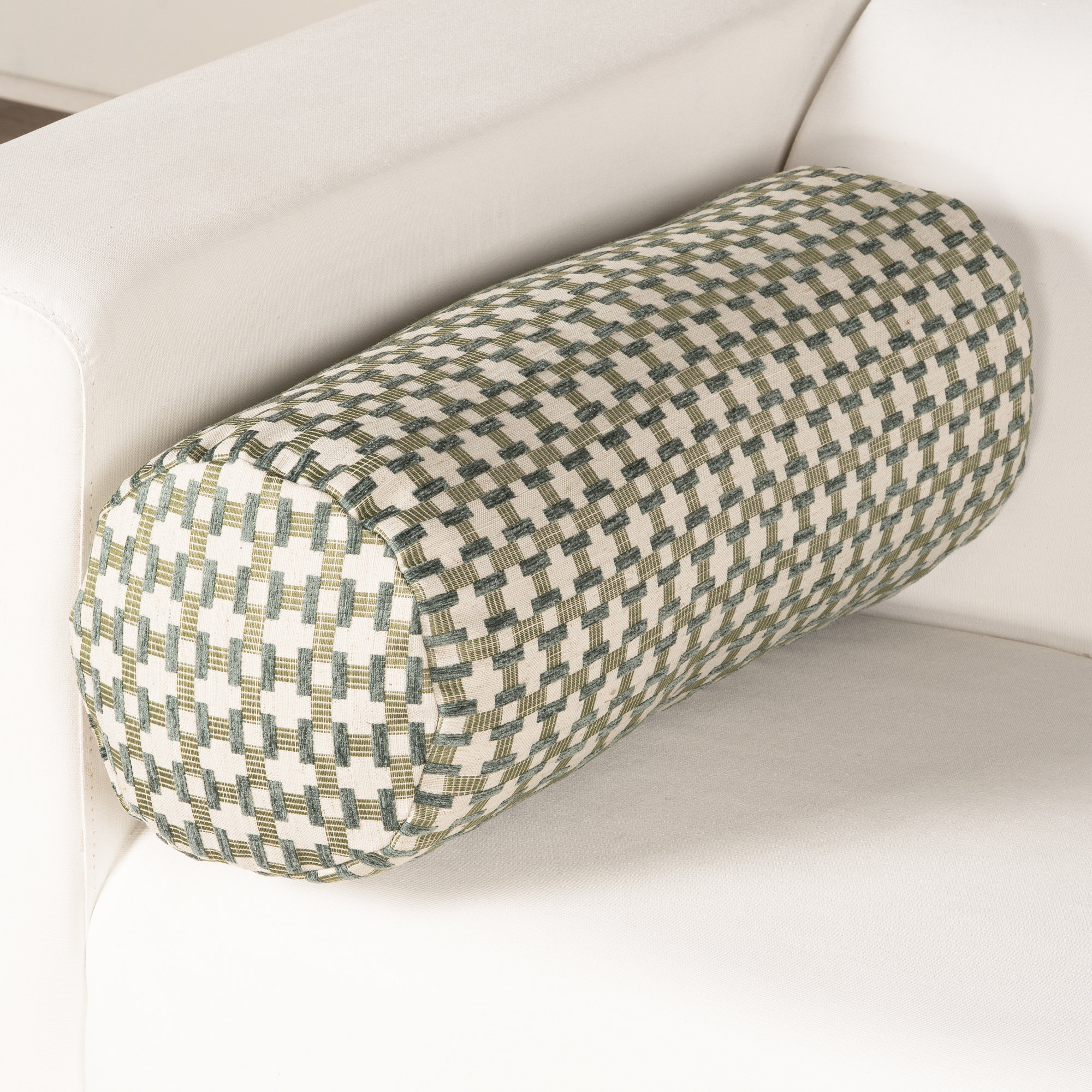 Birch Lane Stride Throw Pillow Bolster, Green Geometric