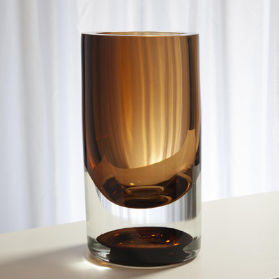 Thick Cylinder Vase-Amber Tobacco