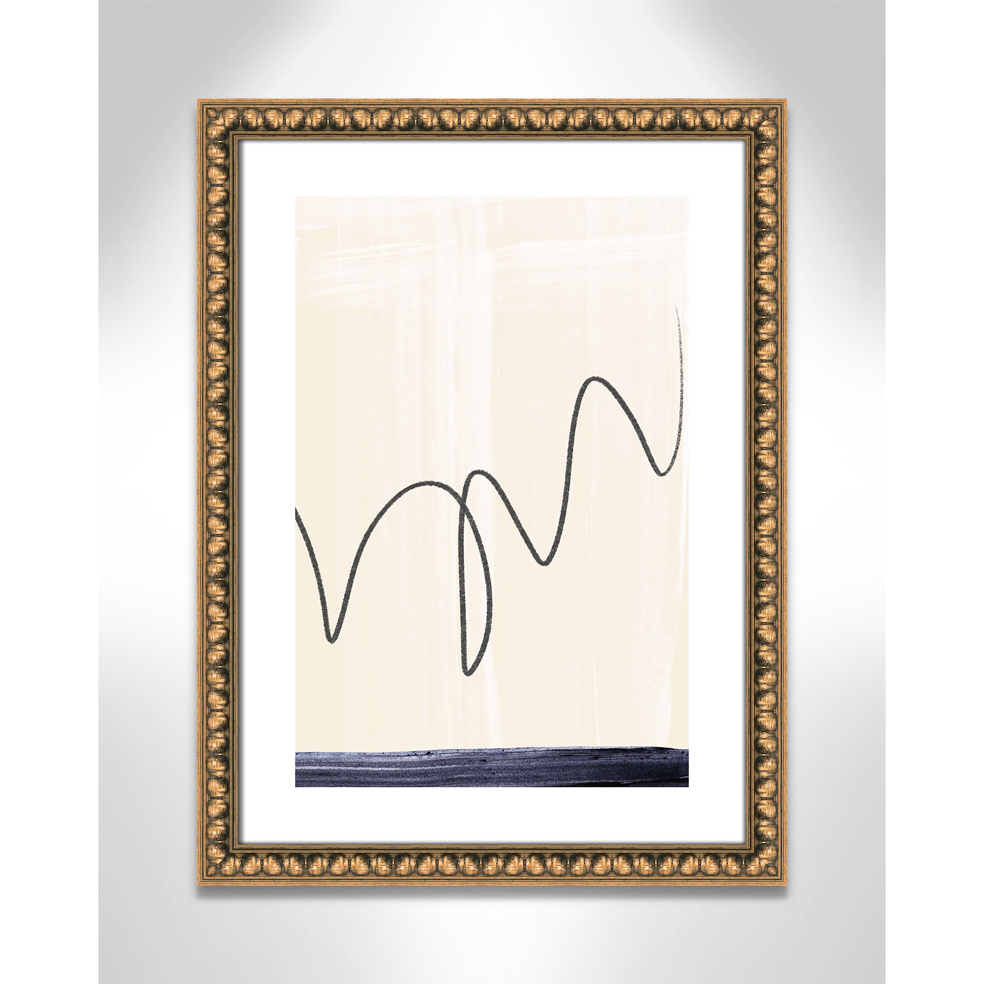Departured II - Picture Frame Painting Print, 24" H x 18" W x 1.13" D, Gold Bead Framed Paper