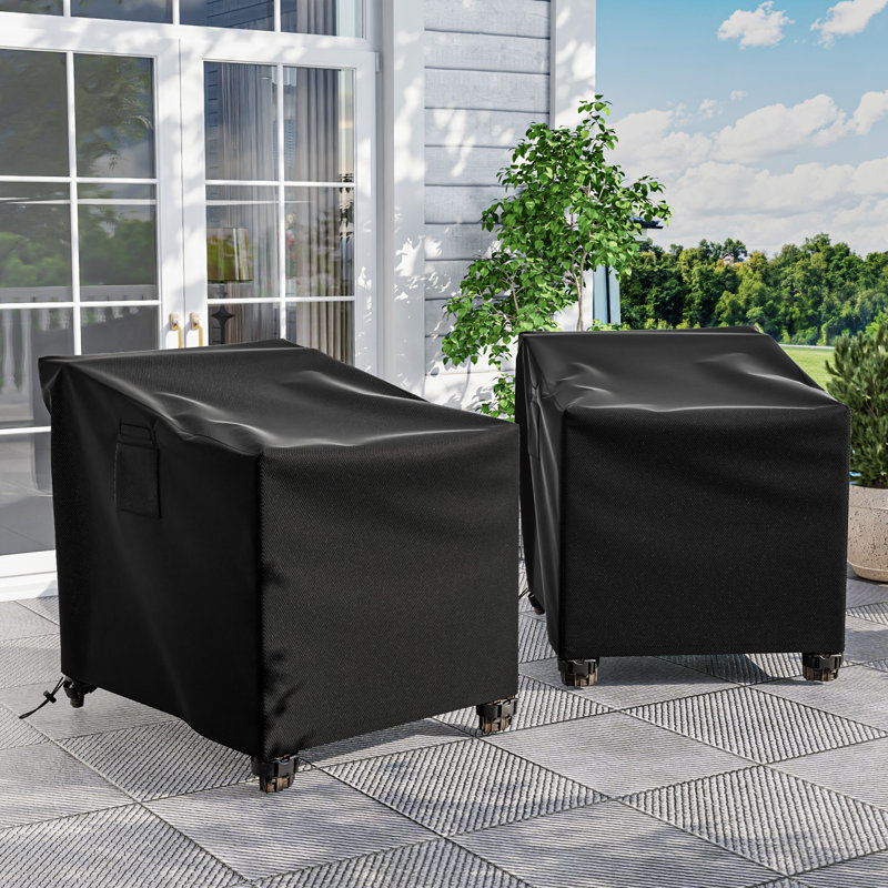 Weatherproof Patio Chair Cover with Breathable, Durable Water-Resistant Protection, Adjustable Elastic Hem, Click-Close Straps and Air Holes