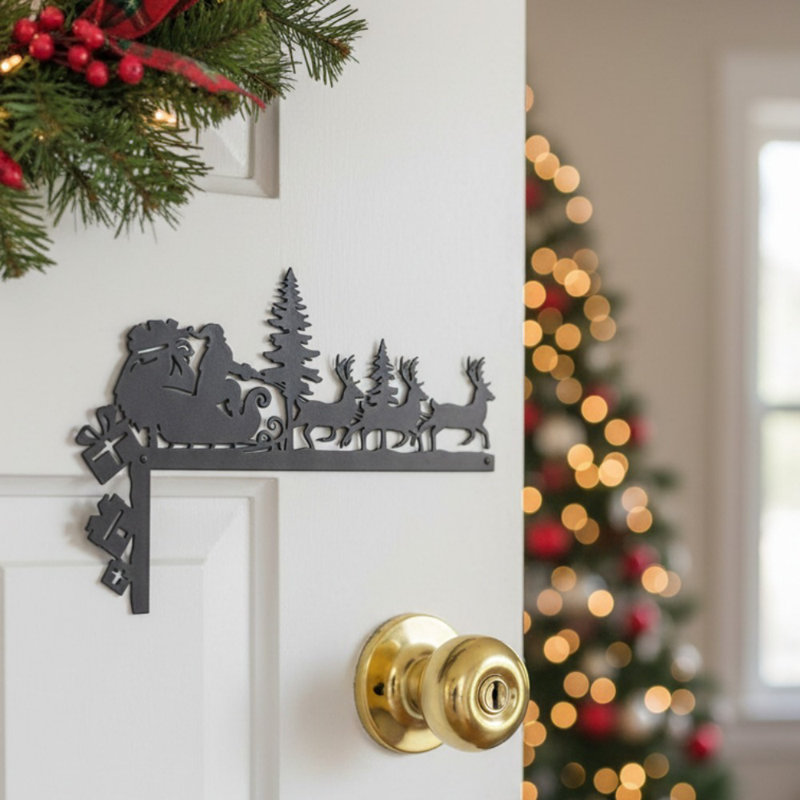 Christmas Santa Claus and Reindeer Decorative Accent