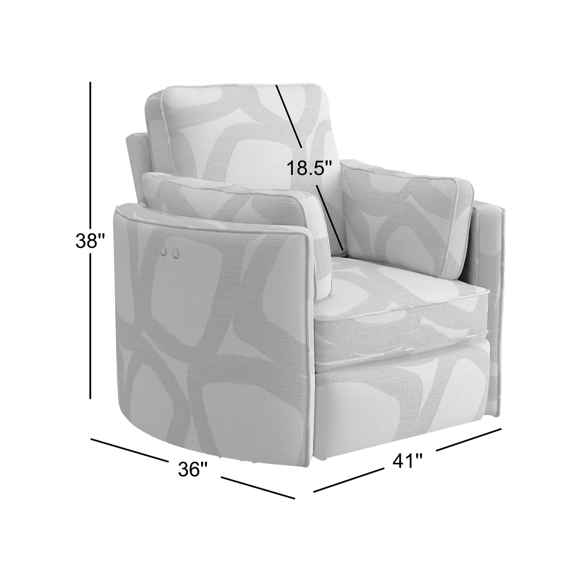 Swivel Barrel Recliner, Manual, Sinatra Chambray Performance
