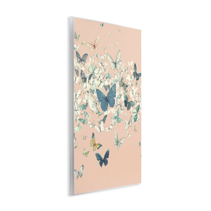 Cluster de papillons sur plaque murale rose, design par Petal Prints Design, H 19 po x l 13 po