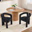 Fauteuil demi-tonneau Accent, ensemble de 2 chaises de salle à manger en velours-1996839945