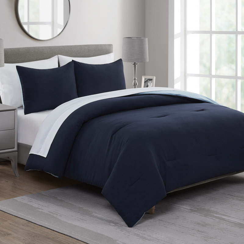 Comforter, Navy, Full / Double Comforter + 2 Standard Shams