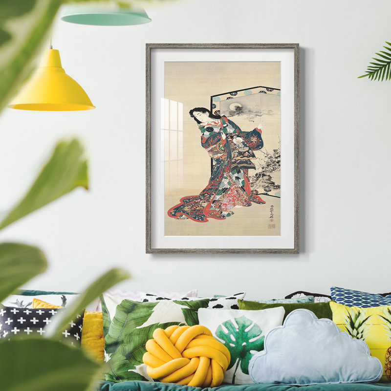 Vintage rétro du Japon - impression encadrée, Argent patiné