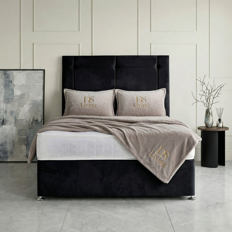 Kingsley Divan Bed, Double, Black